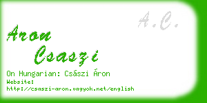 aron csaszi business card