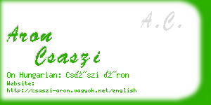 aron csaszi business card